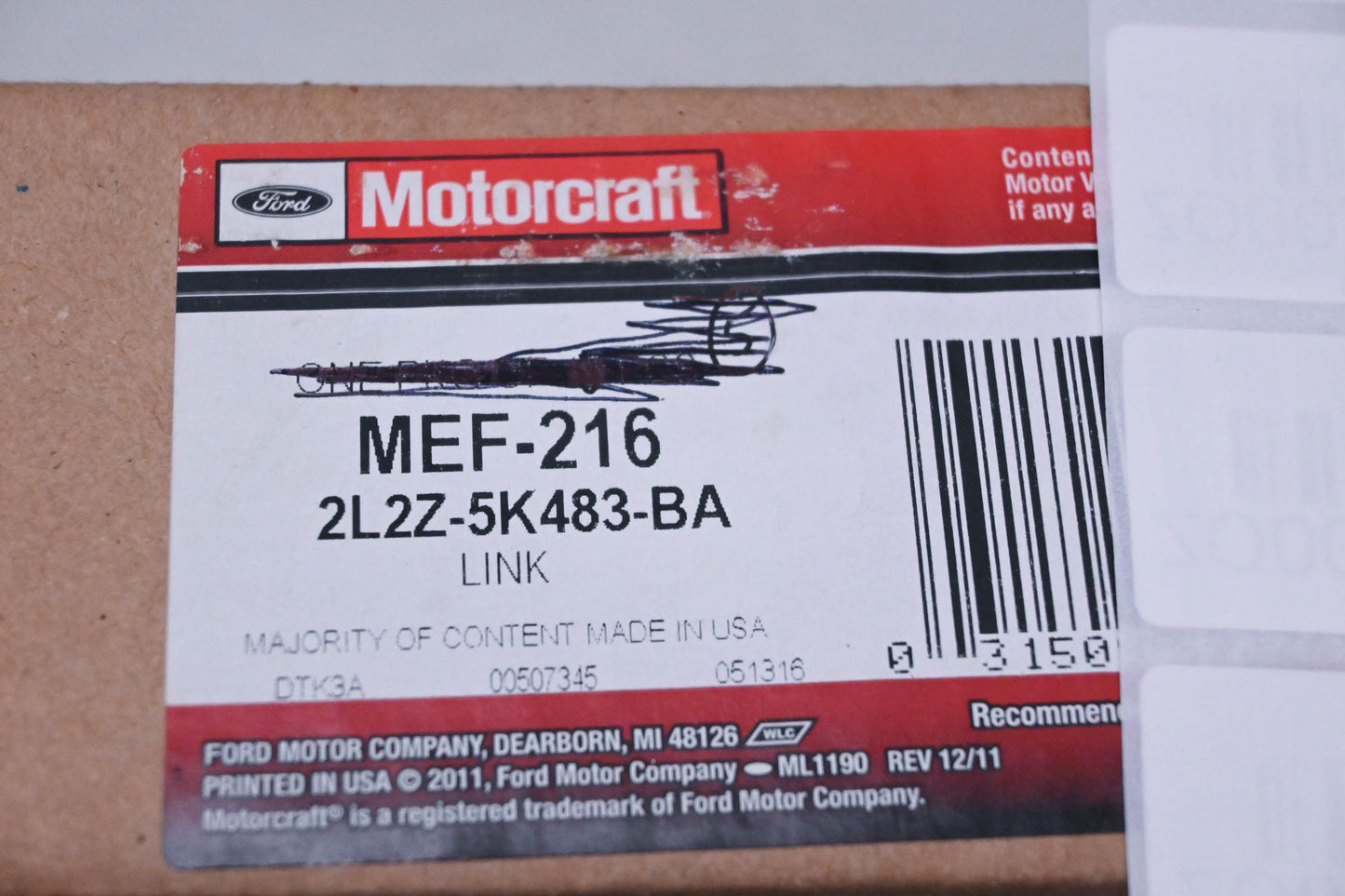 New OEM Motorcraft MEF-216, 2L2Z-5K483-BA Sway Bar Link NOS