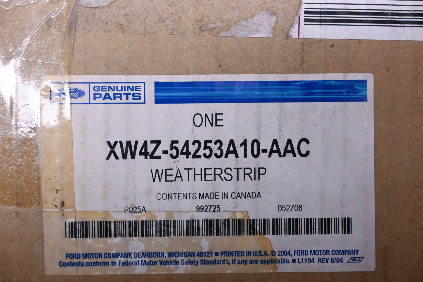 New OEM Ford XW4Z-54253A10-AAC Weatherstrip Assembly NOS