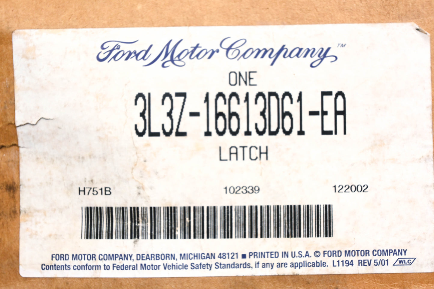 New OEM Ford 3L3Z-16613D61-EA Rear Seat Release Latch Assembly NOS