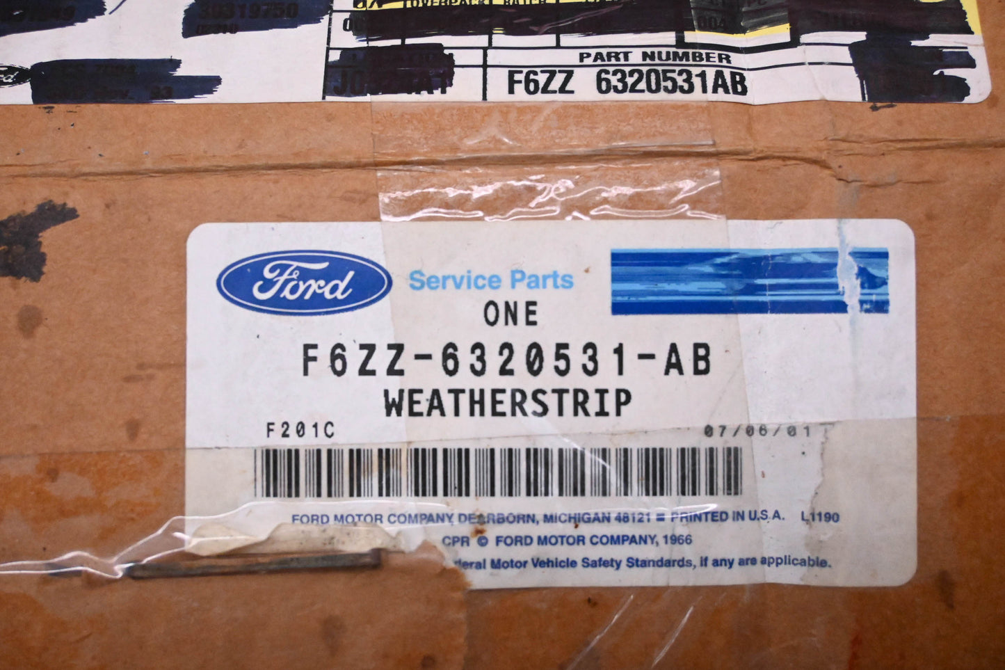 New OEM Ford F6ZZ-6320531-AB Weatherstrip Assembly NOS