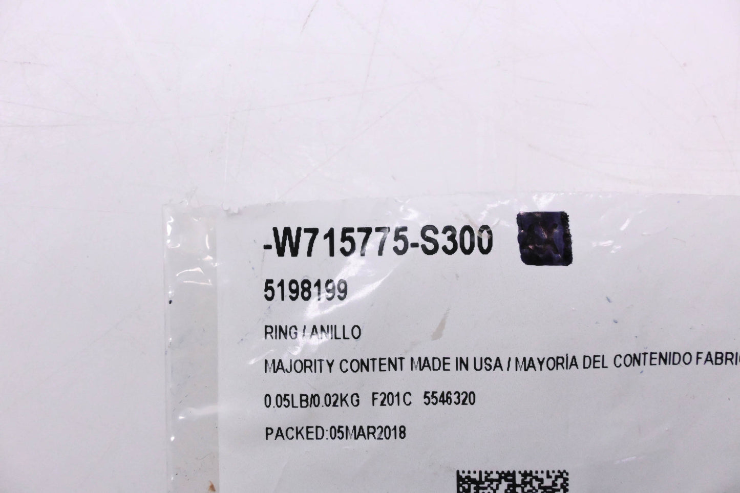 New OEM Ford W715775-S300, 5198199 Water Connection O-Ring NOS