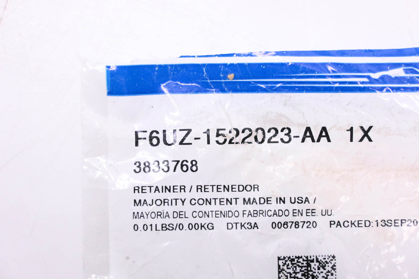 New OEM Ford F6UZ-1522023-AA, 3833768 Lock Cylinder Retainer NOS