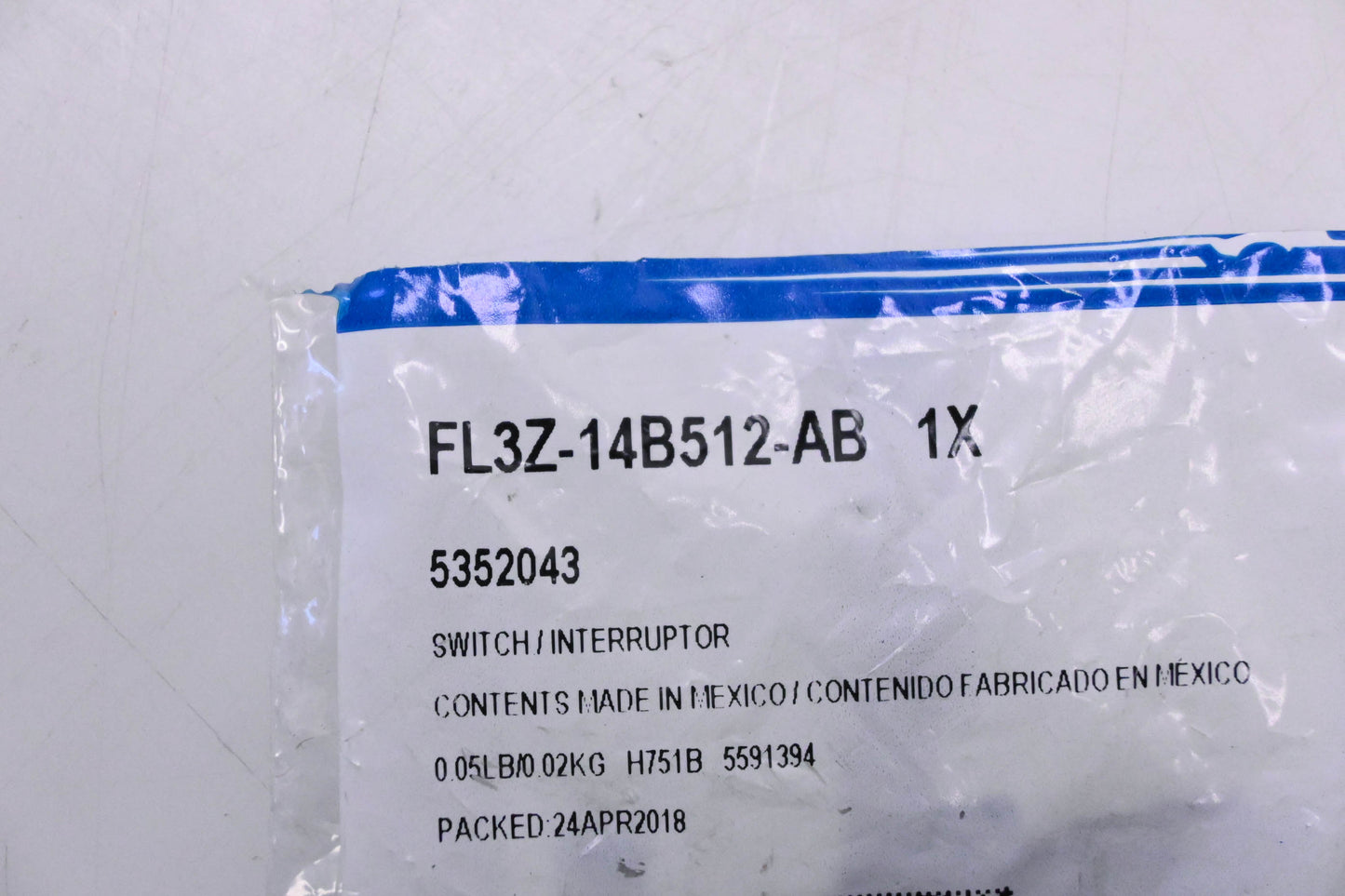 New OEM Ford FL3Z-14B512-AB, 5352043 Lane Departure Switch Assembly NOS