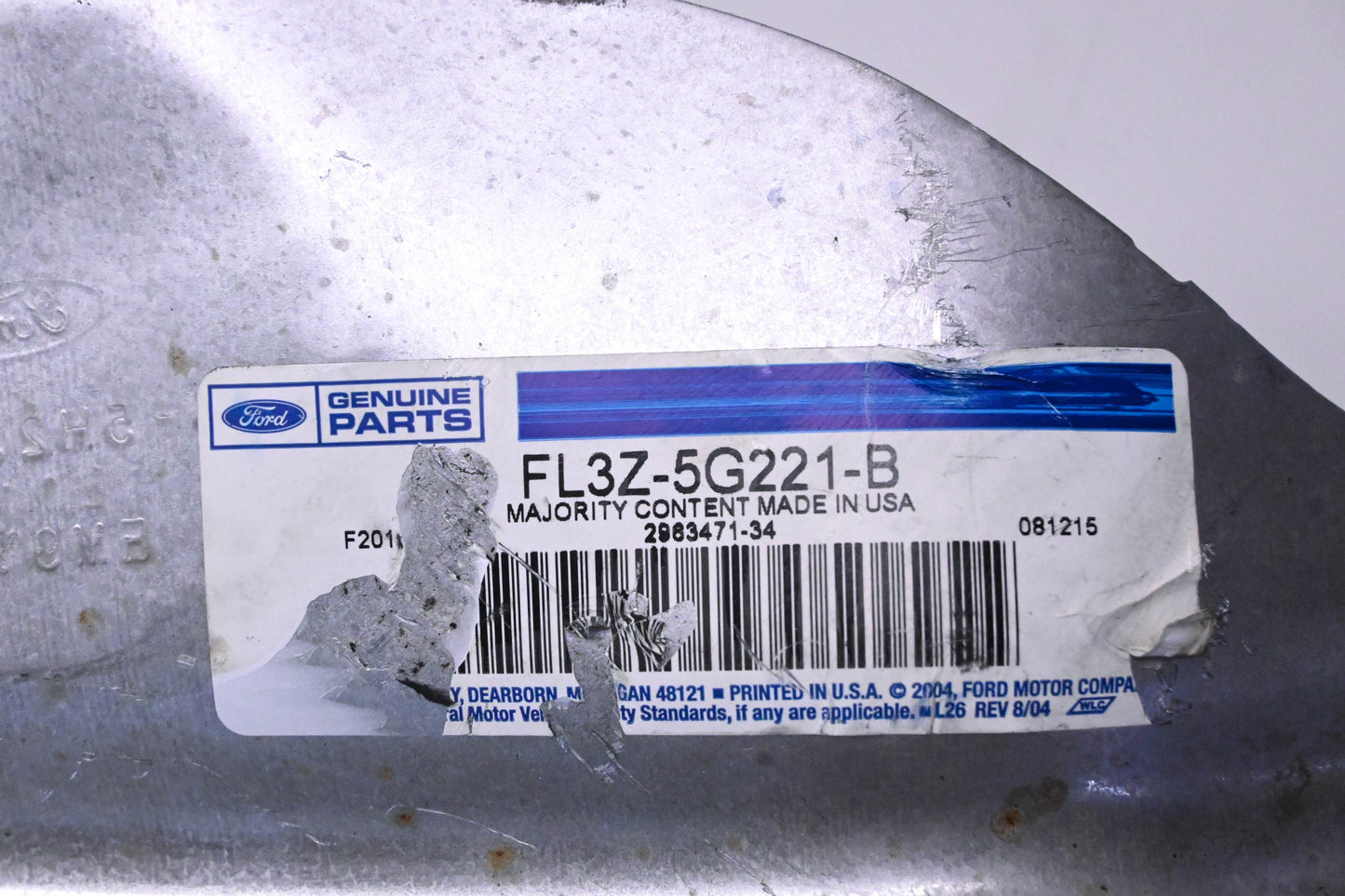 New OEM Ford FL3Z-5G221-B Rear Shield NOS