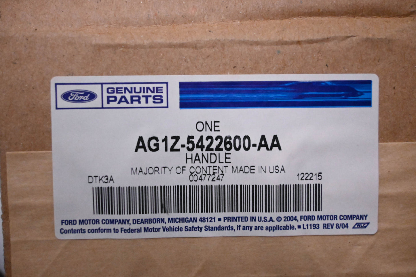 New OEM Ford AG1Z-5422600-AA, 5110814 Right Side Interior Door Handle Assembly NOS