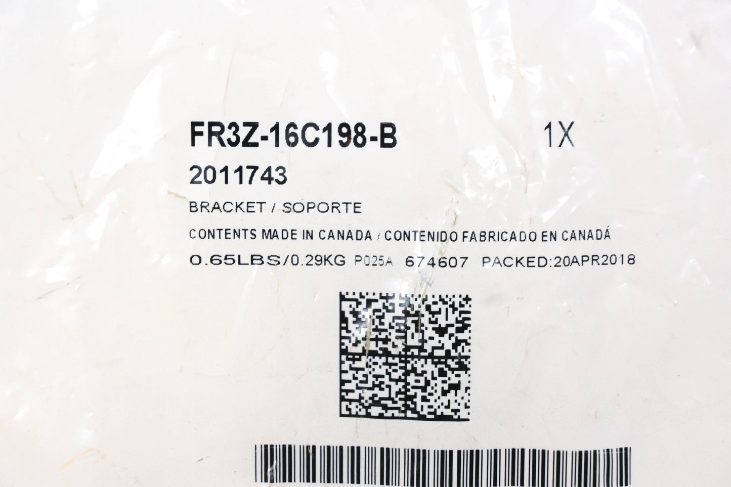 New OEM Ford FR3Z-16C198-B, 2011743 Righthand Radiator Support Bracket NOS