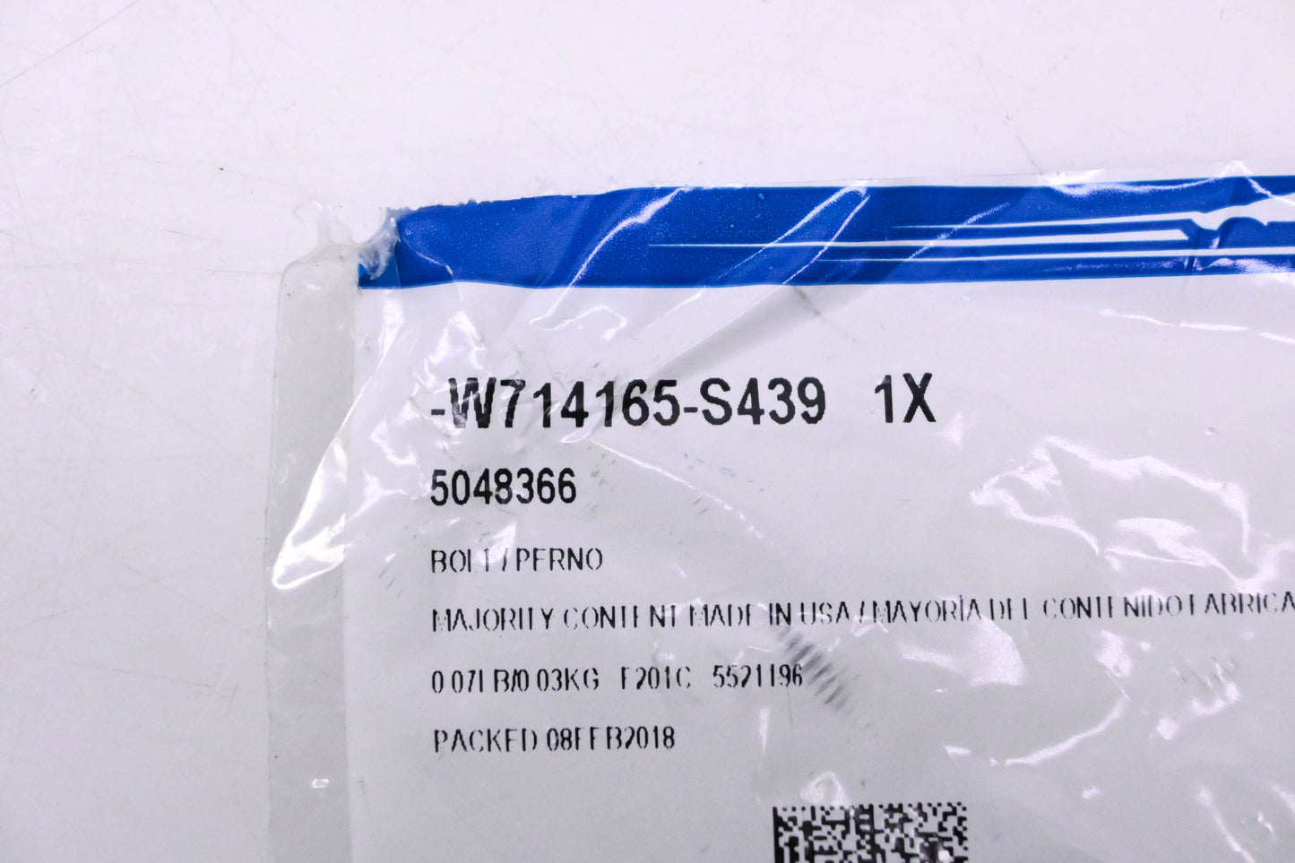 New OEM Ford W714165-S439, 5048366 Bolt NOS