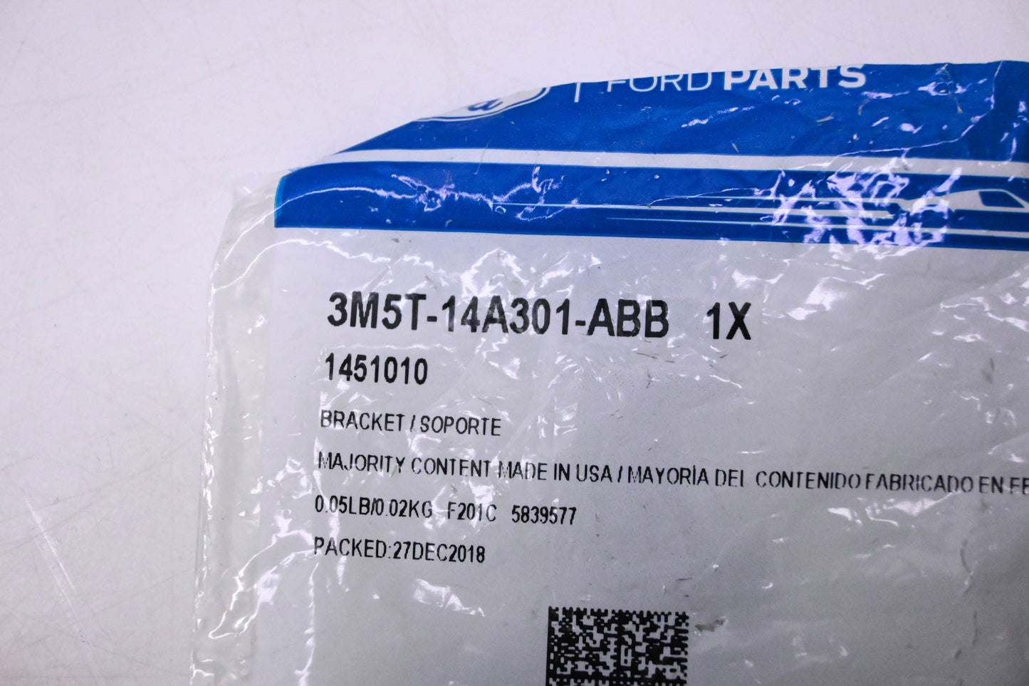 New OEM Ford 3M5T-14A301-ABB, 1451010 Damper Bracket NOS