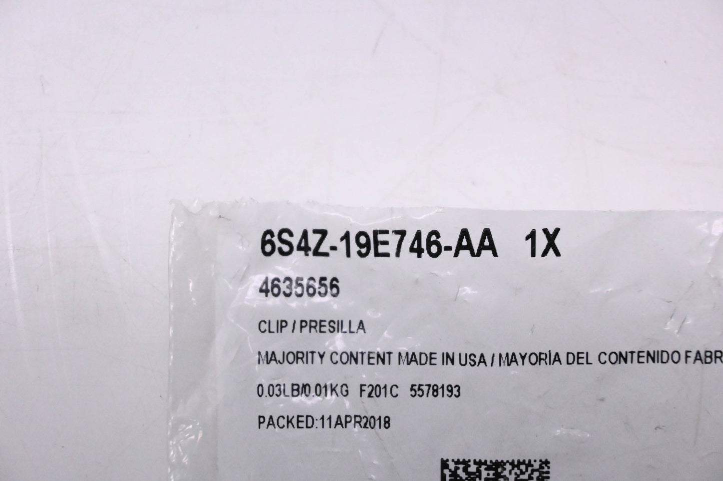 New OEM Ford 6S4Z-19E746-AA, 4635656 AC Line Retainer NOS