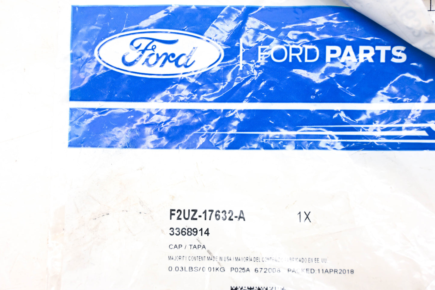 New OEM Ford F2UZ-17632-A, 3368914 Washer Fluid Reservoir Cap NOS