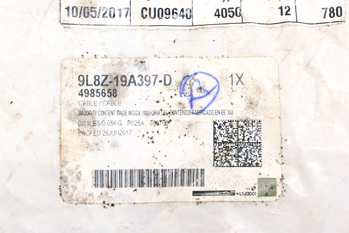New OEM Ford 9L8Z-19A397-D Antenna Cable NOS