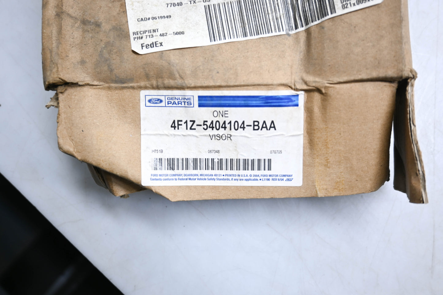 New OEM Ford 4F1Z-5404104-BAA Sun Visor NOS