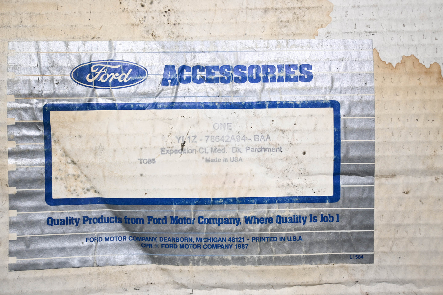 New OEM Ford YL1Z-78642A94-BAA Cargo Liner NOS