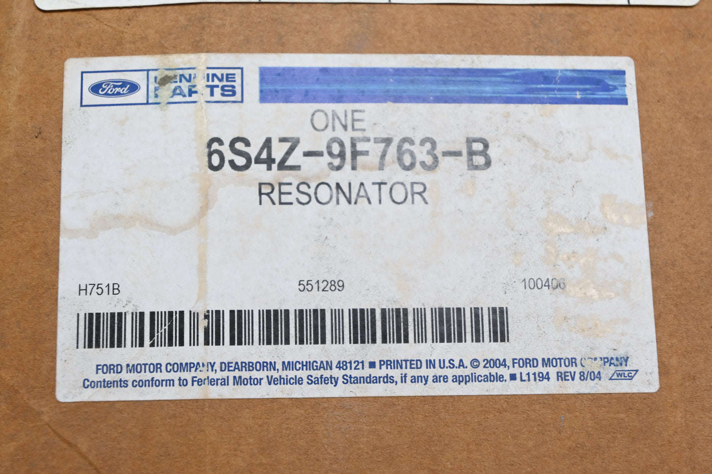 New OEM Ford 6S4Z-9F763-B Resonator Assembly NOS