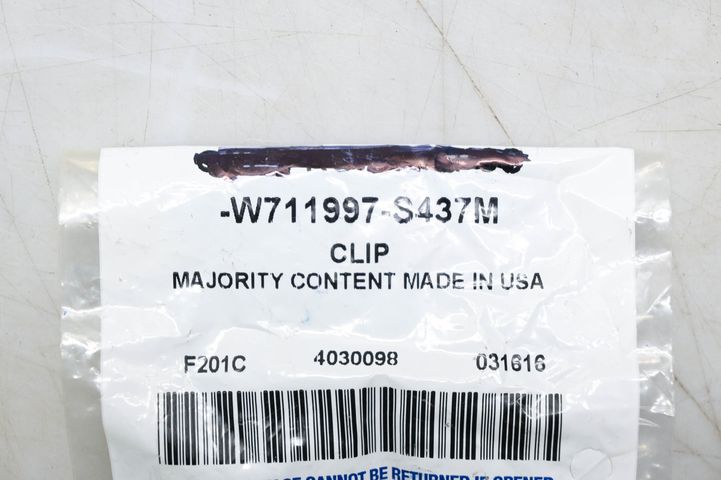 New OEM Ford W711997-S437M Retaining Clip NOS