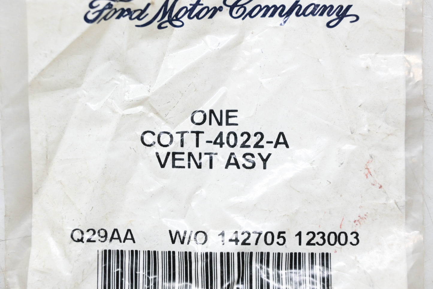 New OEM Ford COTT-4022-A Vent Assembly Valve NOS