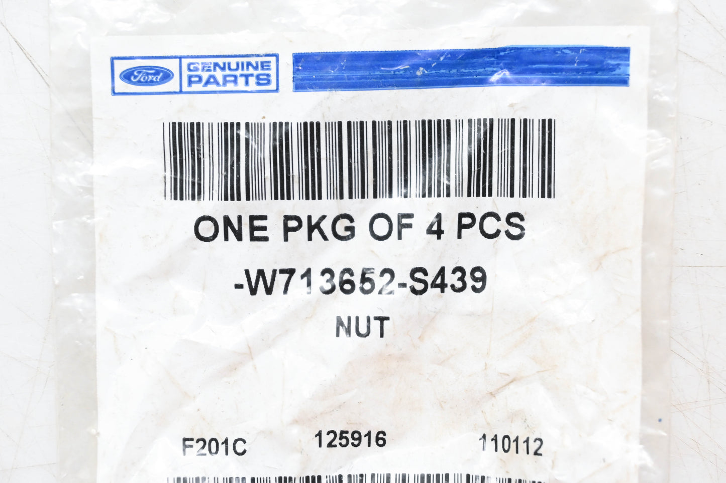 New OEM Ford W713652-S439 Hex Flange Nuts Qty 4 NOS