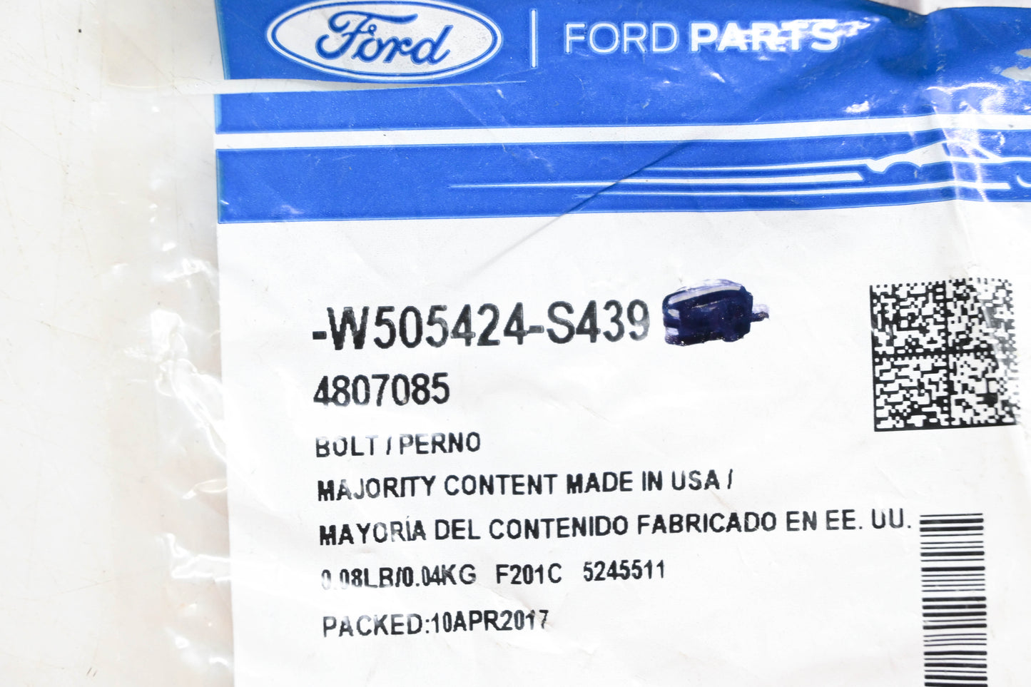 New OEM Ford W505424-S439 Interior Trim Panel Bolt NOS