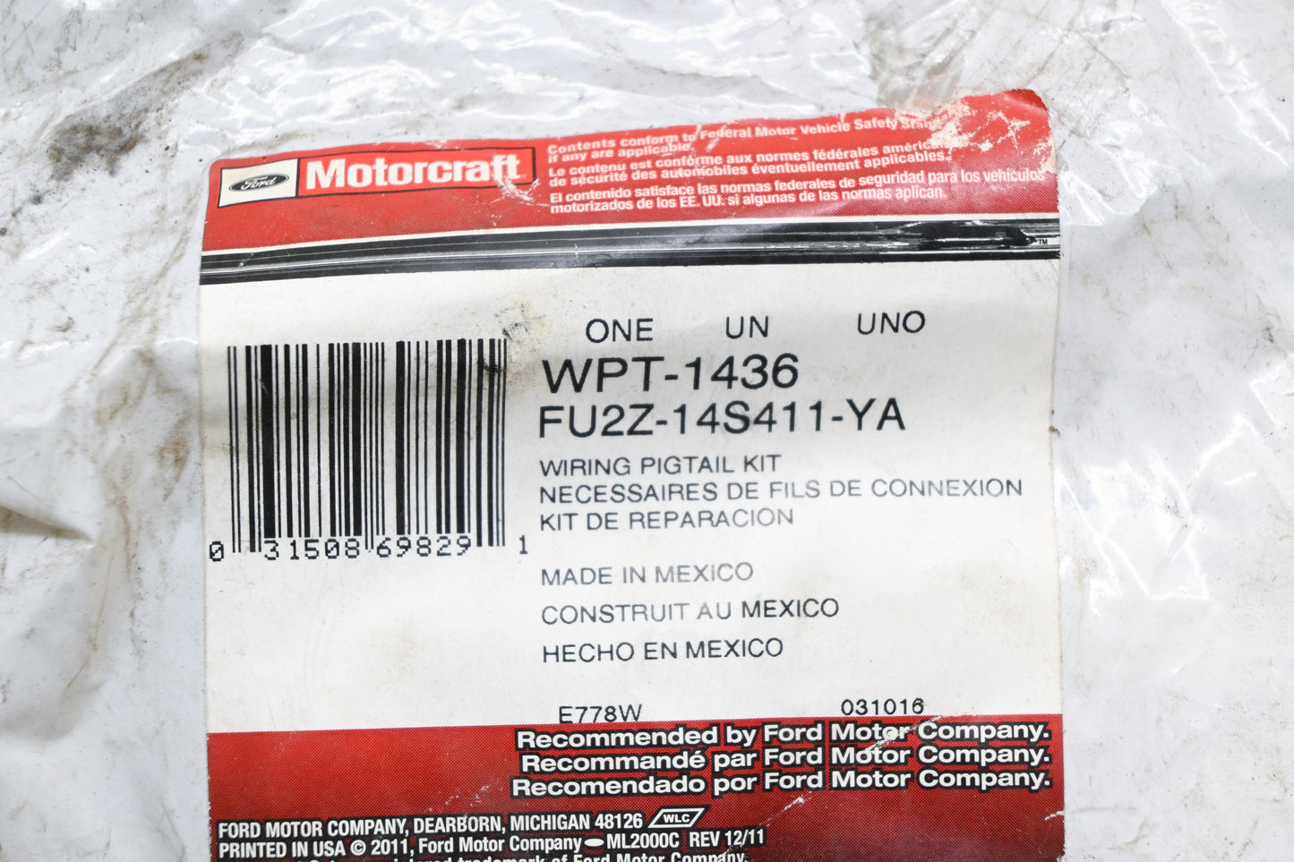 New OEM Ford WPT-1436, FU2Z-14S411-YA Wiring Pigtail Kit NOS