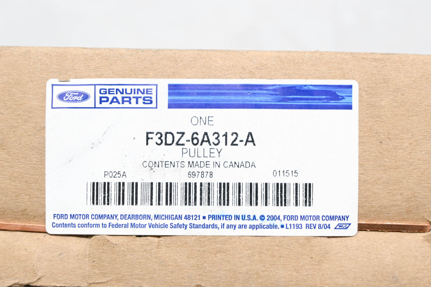 New OEM Ford F3DZ-6A312-A Pulley NOS