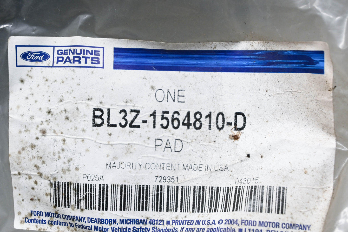 New OEM Ford BL3Z-1564810-D Jump Seat Back Pad NOS