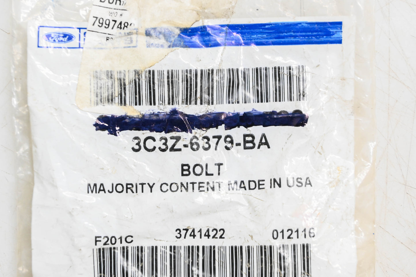 New OEM Ford 3C3Z-6379-BA Flywheel Bolt NOS