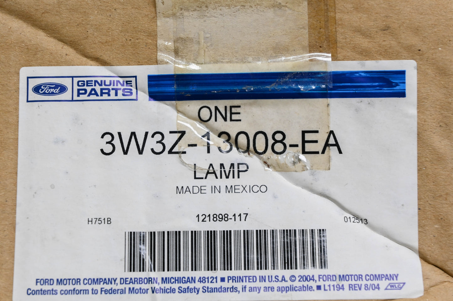 New OEM Ford 3W3Z-13008-EA Passenger Side Halogen Headlight NOS