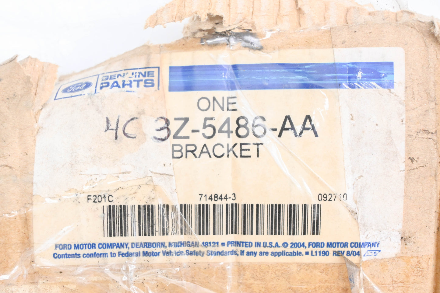 New OEM Ford 4C3Z-5486-AA, 4C34-5486-AD Left Chassis Bracket NOS