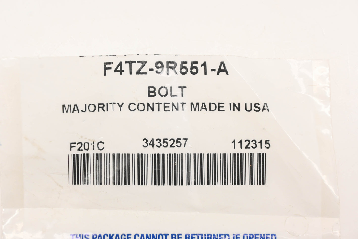 New OEM Ford F4TZ-9R551-A Bolt NOS