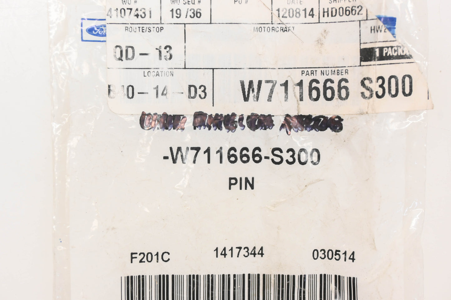 New OEM Ford W711666-S300 Grille Rivet Pin NOS