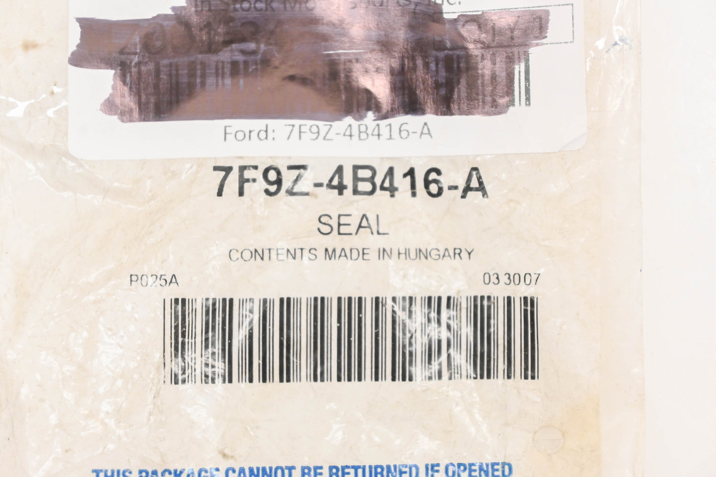 New OEM Ford 7F9Z-4B416-A Oil Seal NOS