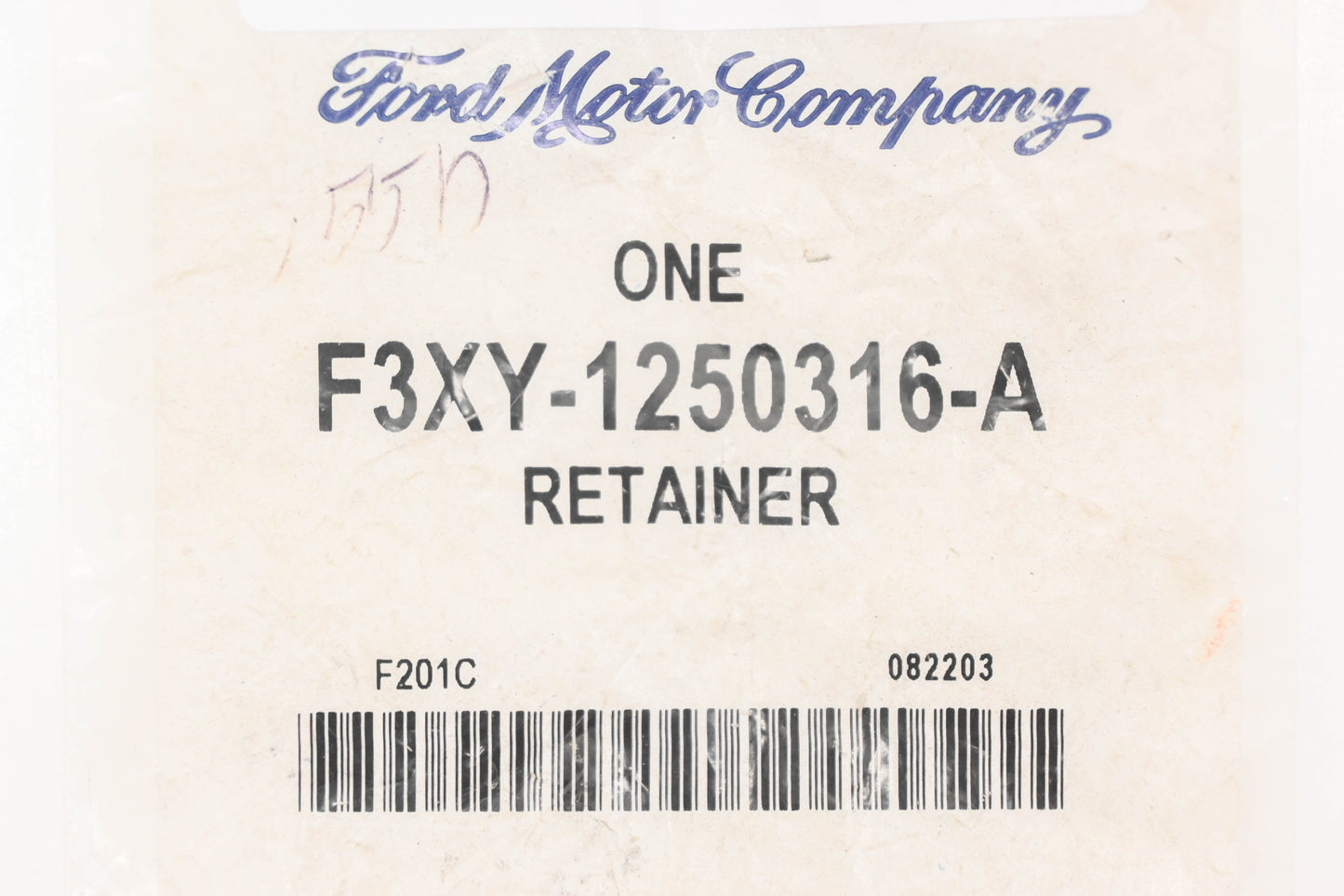 New OEM Ford F3XY-1250316-A Retainer Clip NOS
