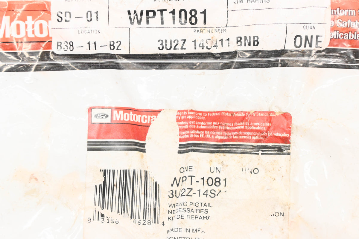 New OEM Motorcraft WPT-1081, 3U2Z-14S411-BNB Wiring Pigtail Kit NOS