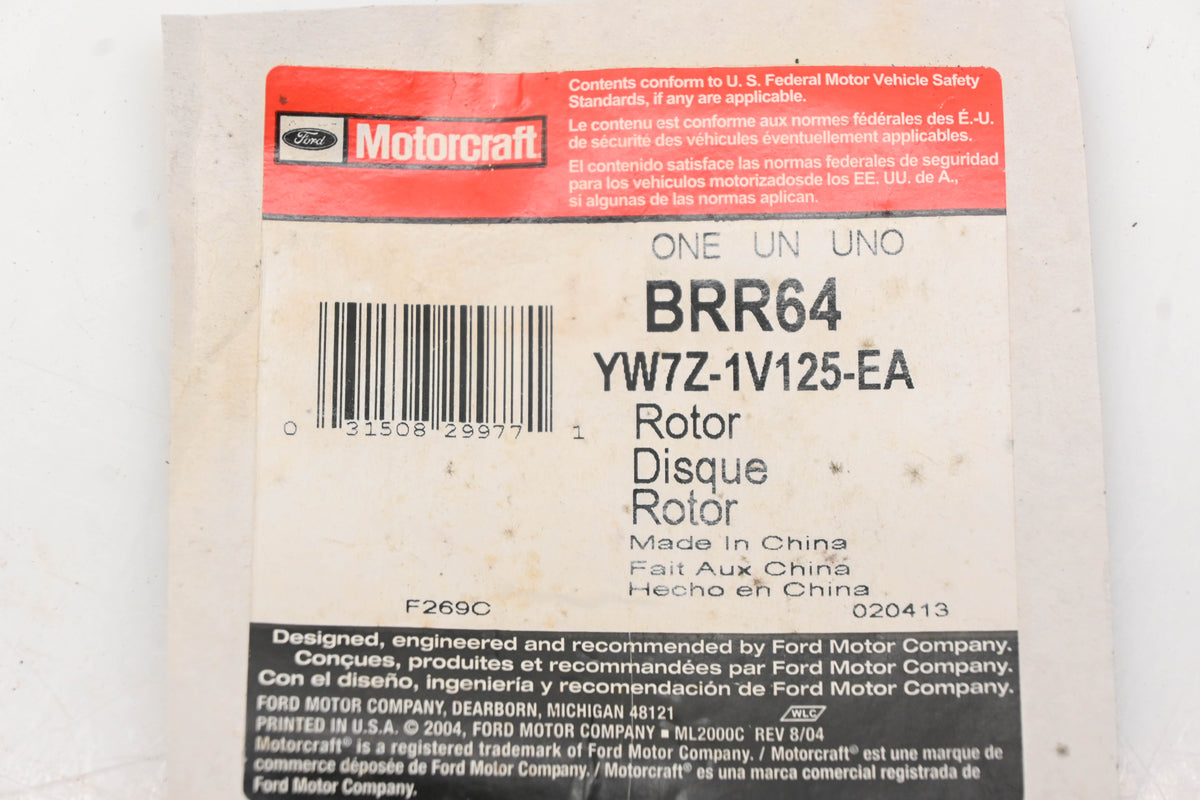 New OEM Motorcraft BRR64, YW7Z-1V125-EA Brake Rotor NOS