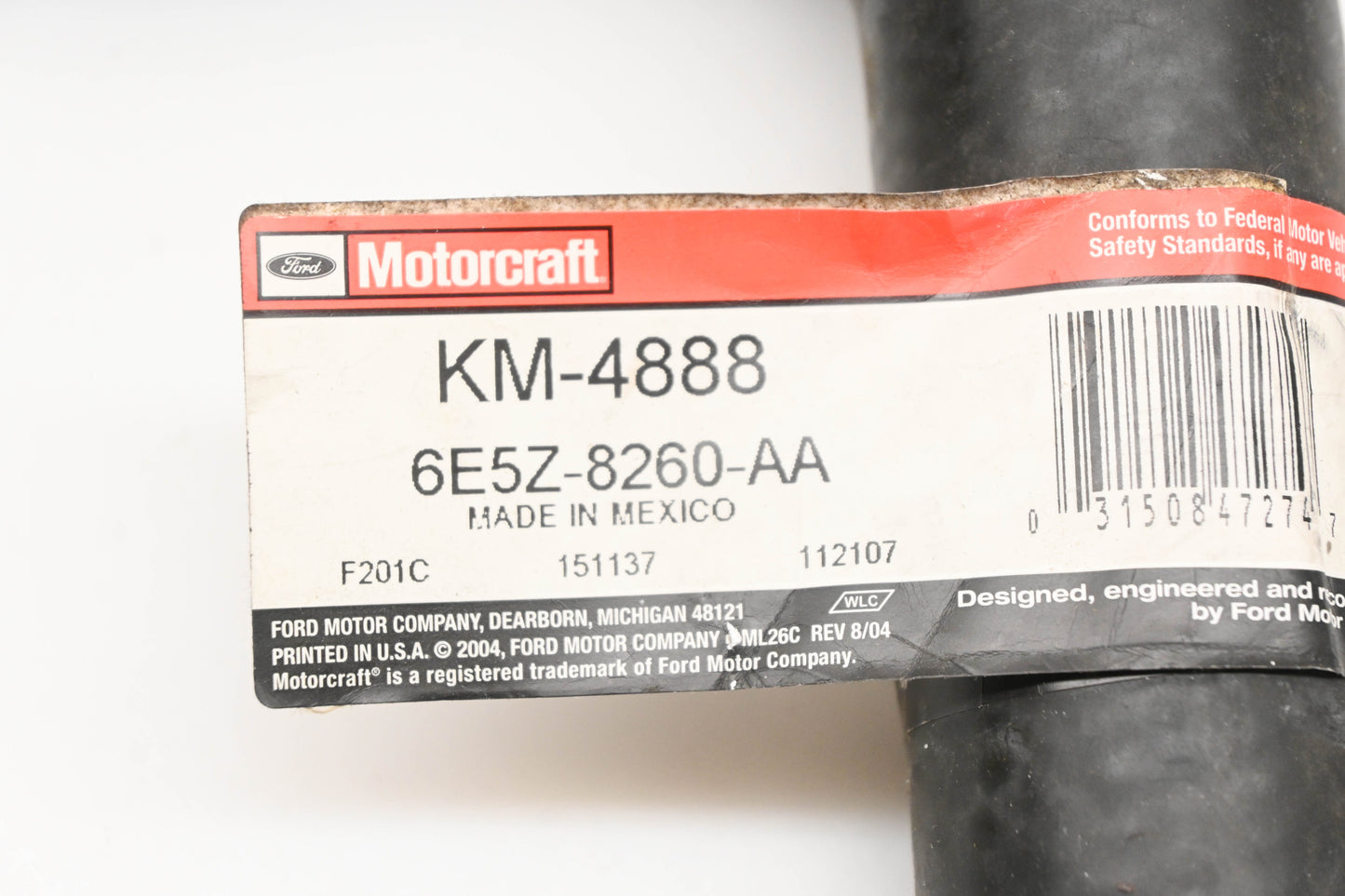 New OEM Motorcraft KM-4888, 6E5Z-8260-AA, KM4888 Radiator Coolant Hose NOS