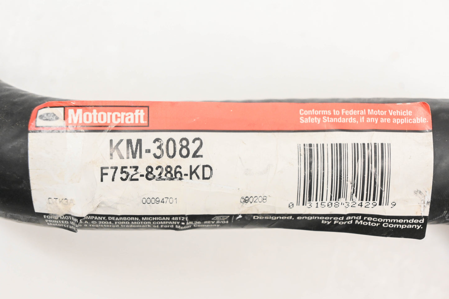 New OEM Motorcraft KM-3082, F75Z-8286-KD, KM3082 Radiator Hose Assembly NOS