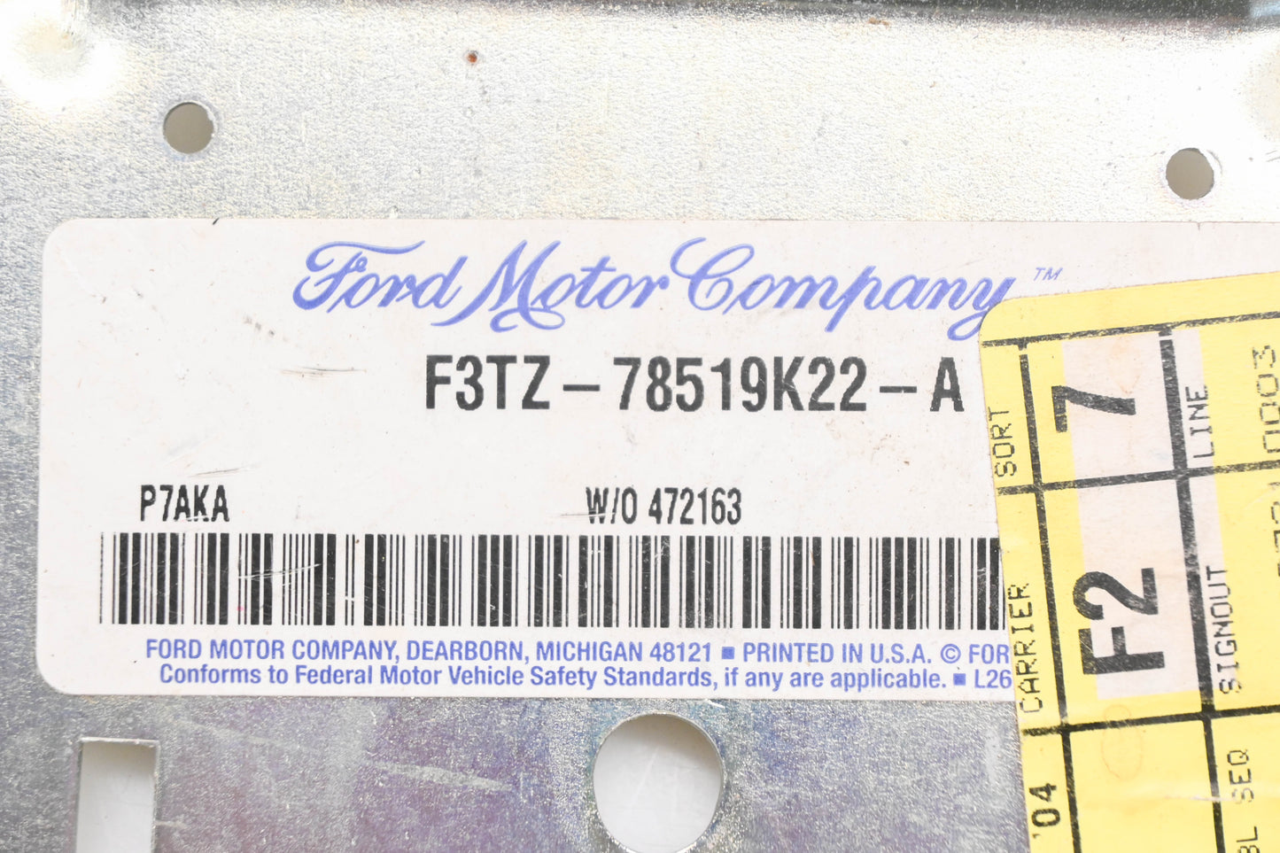 New OEM Ford F3TZ-78519K22-A Overhead Console Bracket NOS