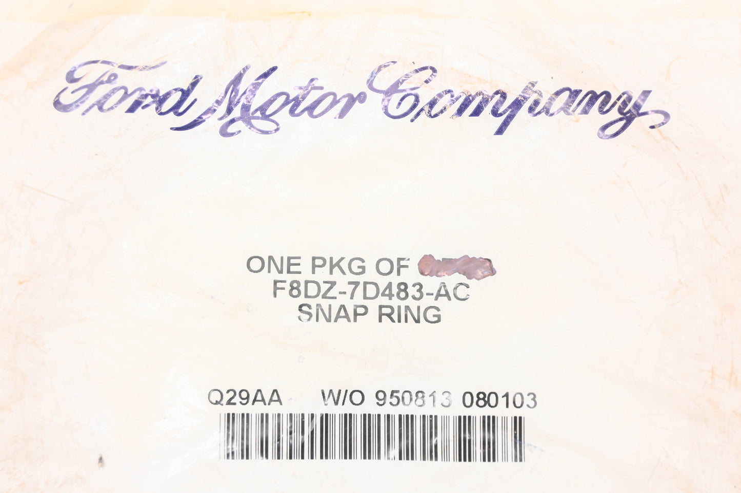 New OEM Ford F8DZ-7D483-AC Snap Ring NOS