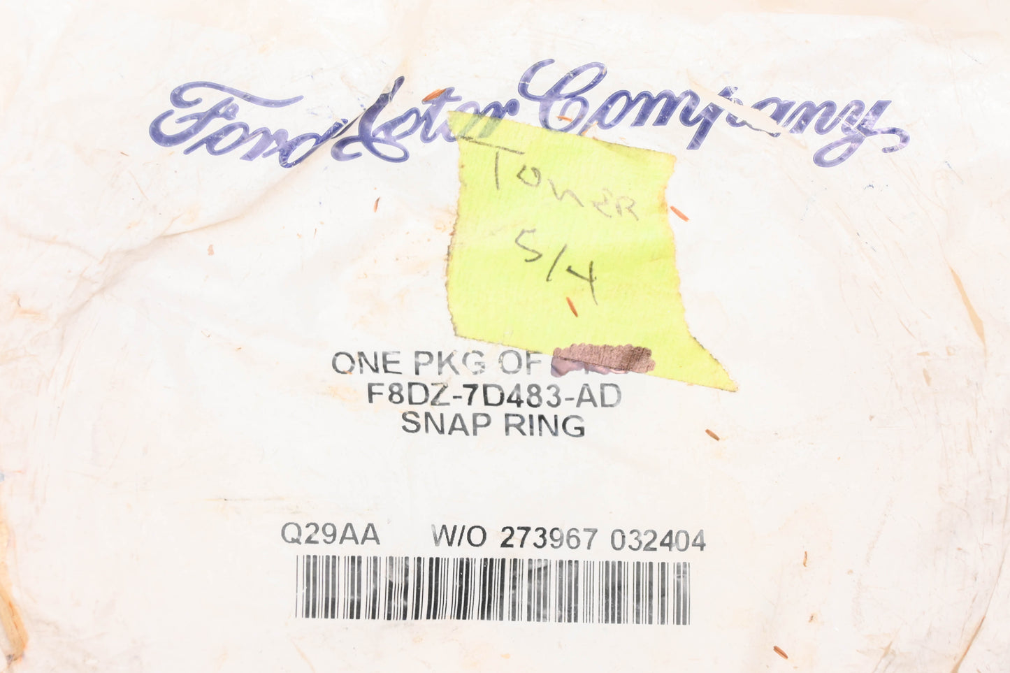 New OEM Ford F8DZ-7D483-AD Snap Ring NOS