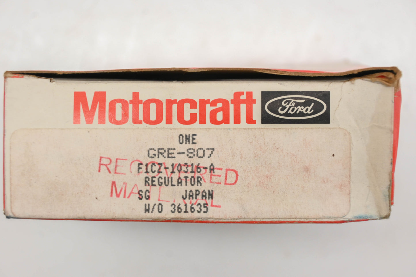 New OEM Motorcraft GRE-807, F1CZ-10316-A, GRE807 Alternator Regulator Kit NOS