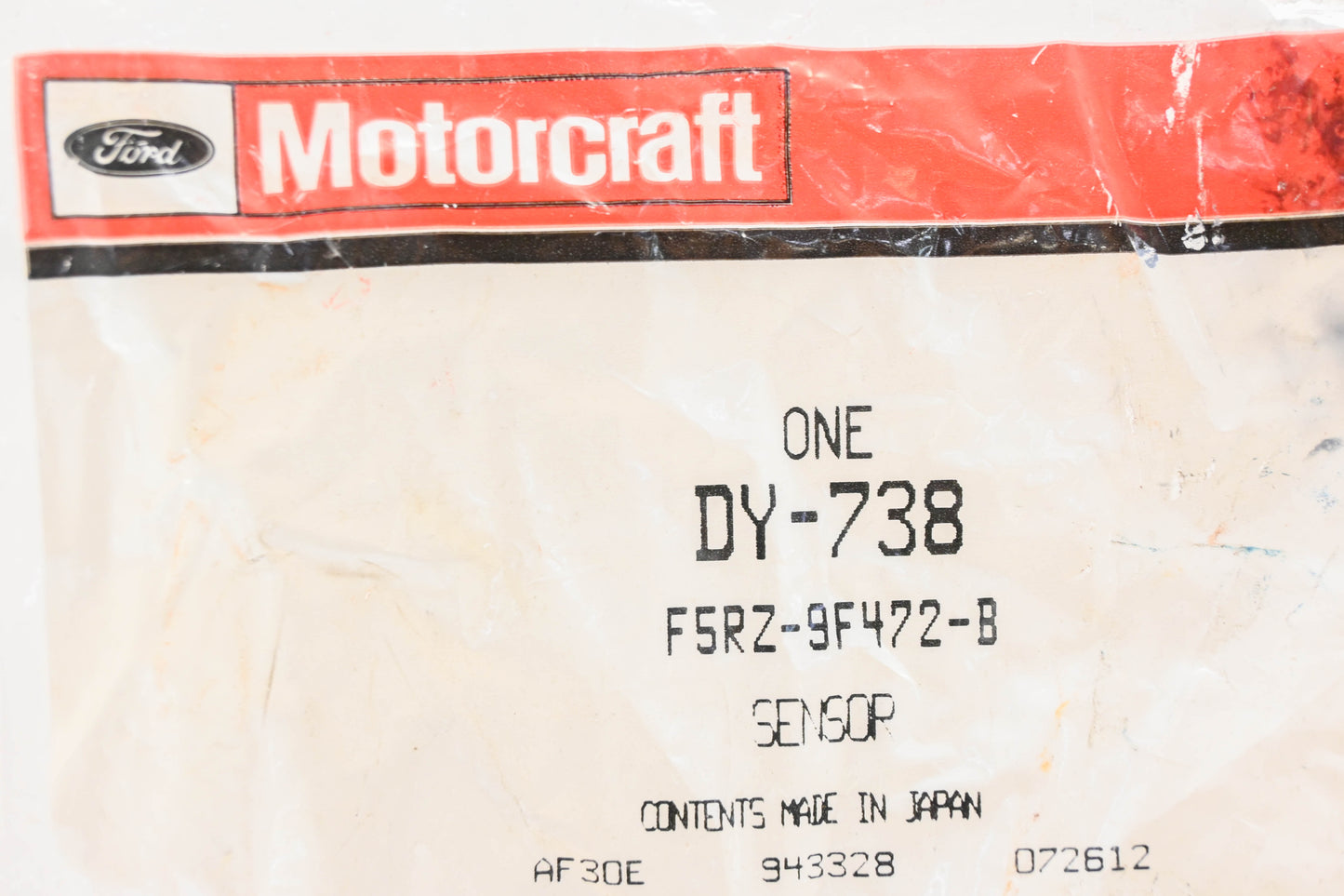 New OEM Motorcraft DY-738, F5RZ-9F472-B, DY738 Oxygen Sensor NOS