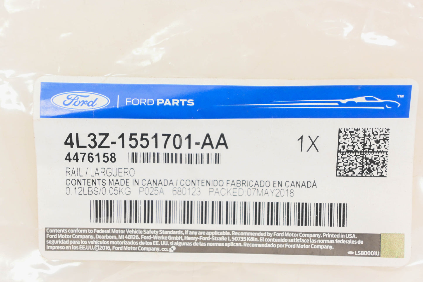 New OEM Ford 4L3Z-1551701-AA, 4476158 Roof Side Drip Rail NOS