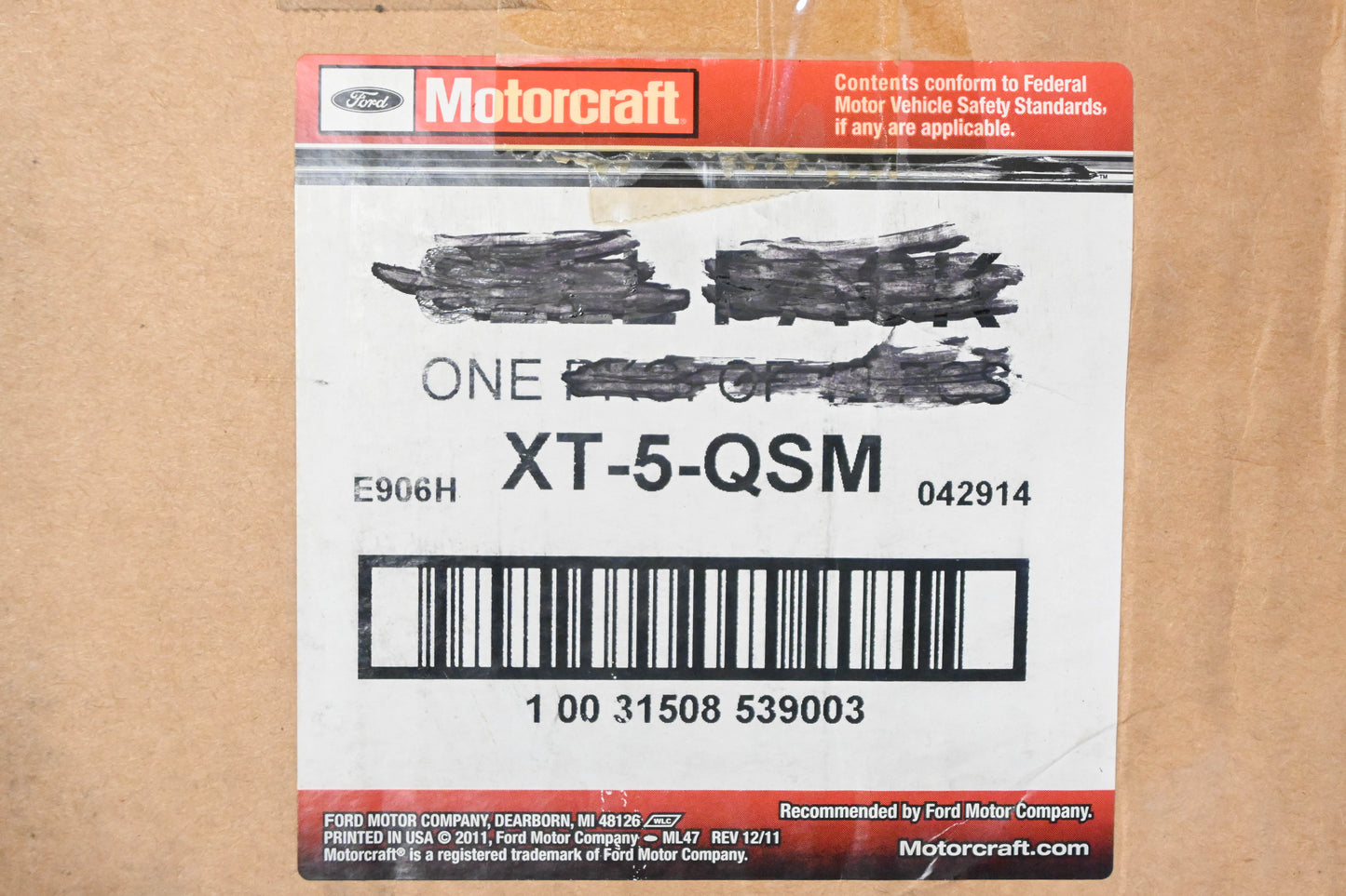 New OEM Motorcraft XT-5-QSM Mercon V Synthetic Blend Fluid 1qt. NOS