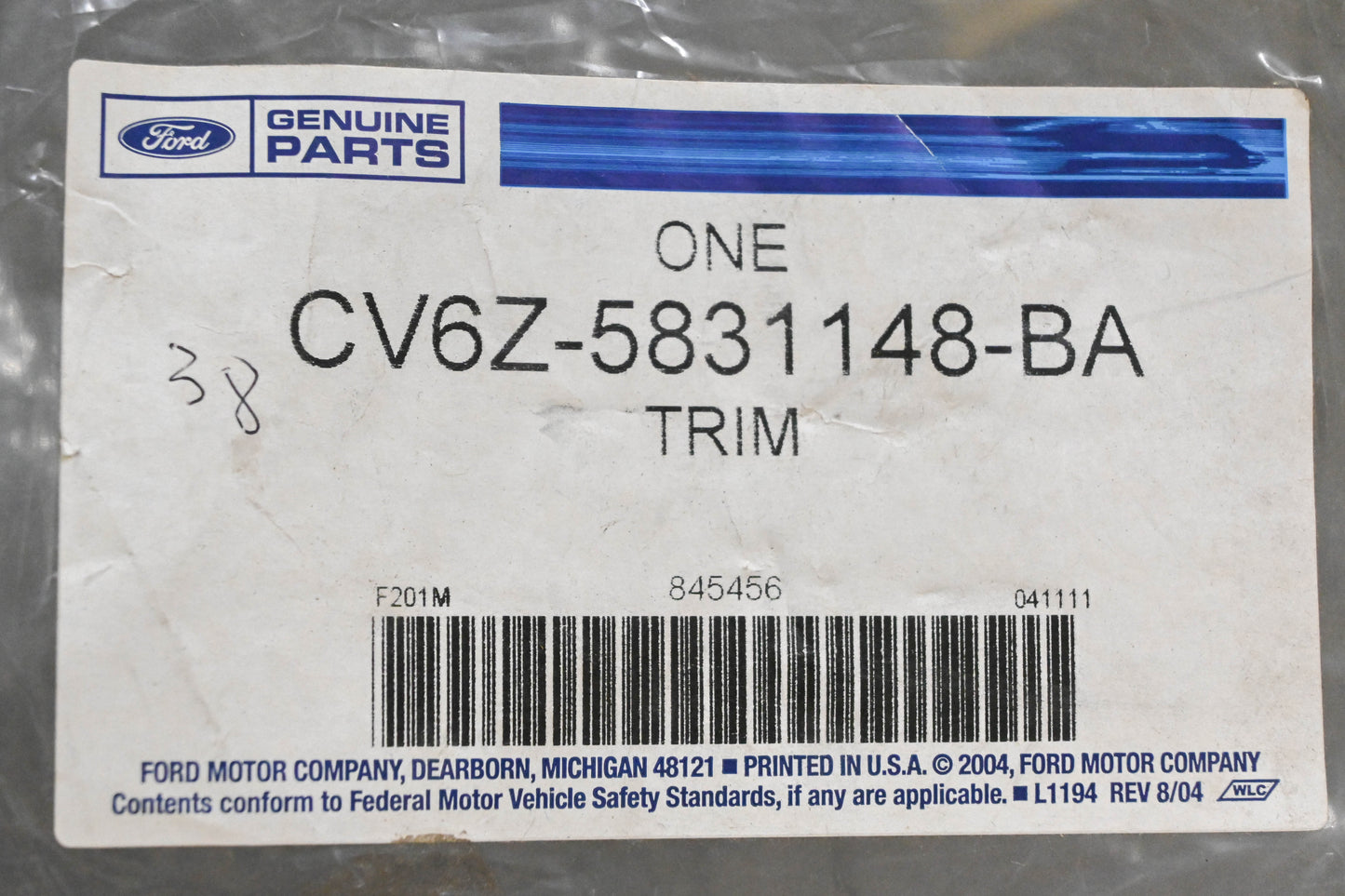 New OEM Ford CV6Z-5831148-BA Right Trunk Side Cover Trim NOS