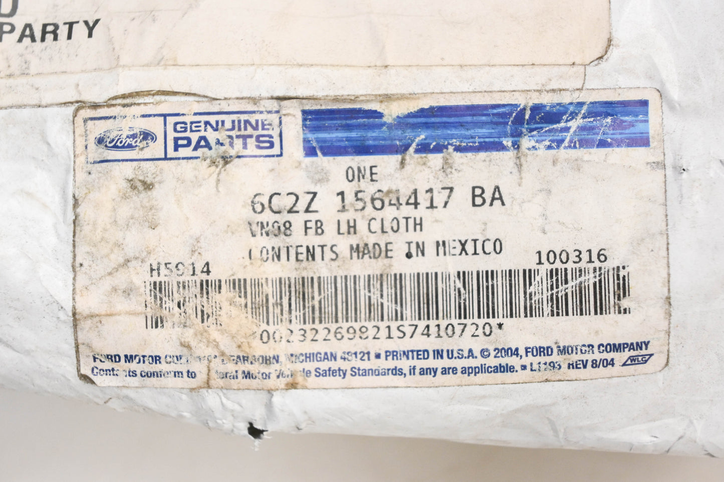 New OEM Ford 6C2Z-1564417-BA Front Left Seat Back Cover NOS