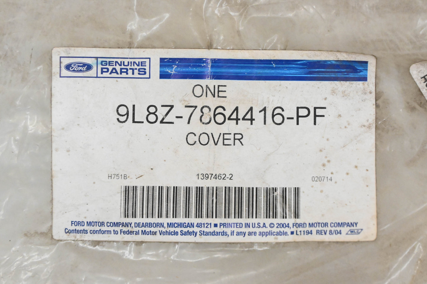 New OEM Ford 9L8Z-7864416-PF Seat Back Cover NOS