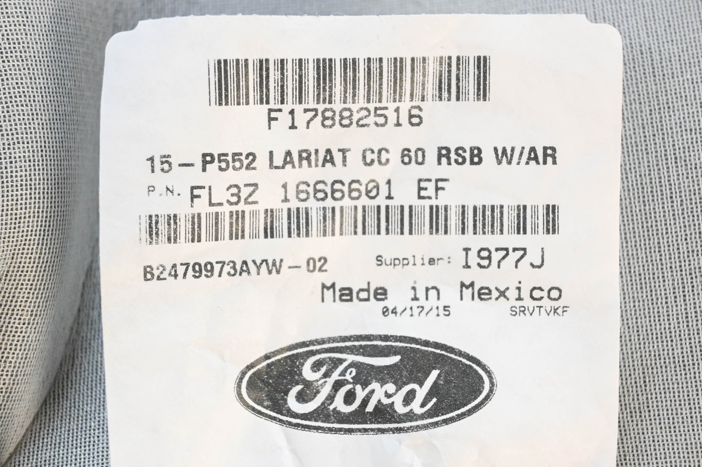 New OEM Ford FL3Z-1666601-EF Rear Seat Back Cover NOS