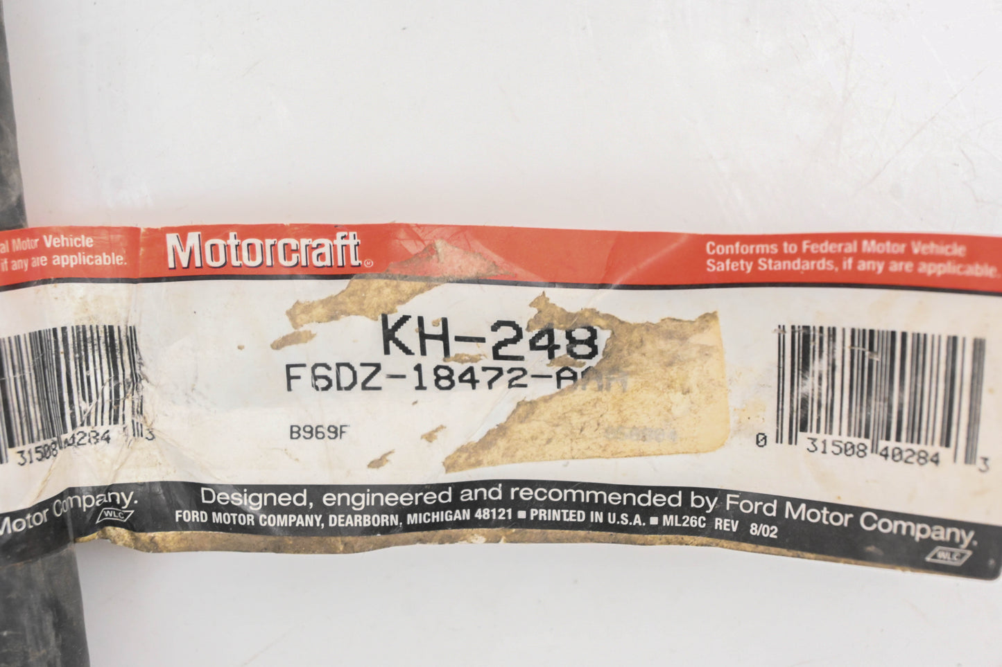 New OEM Ford KH-248, F6DZ-8472-AAA, KH248 Heater Hose NOS