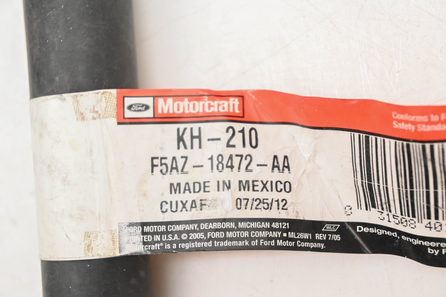 New OEM Ford KH-210, F5AZ-18472-AA, KH210 Heater Hose NOS