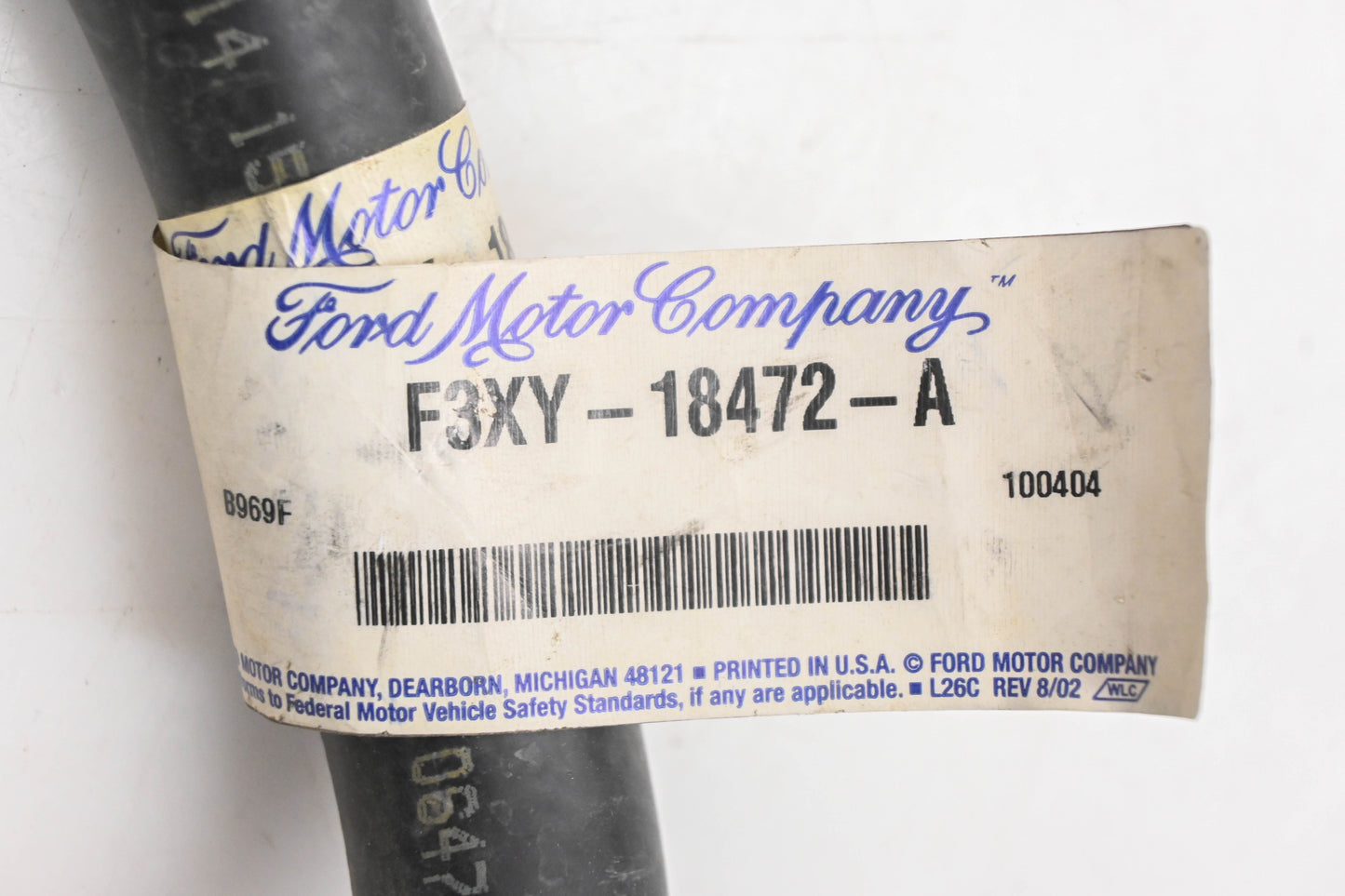 New OEM Ford F3XY-18472-A Heater Hose NOS